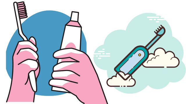 電動歯ブラシと手磨きブラシ